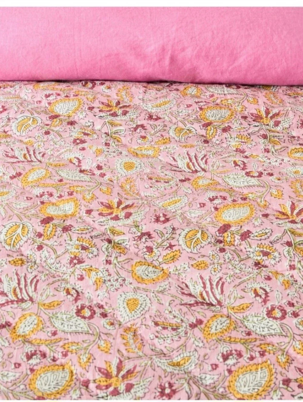 POTTERY BARN Shannon Reversible Kingsize Quilt w/ 2 Matching Shams In Pink/Blue